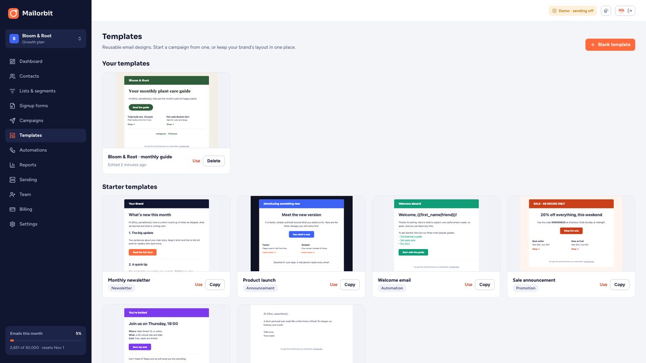 Email templates