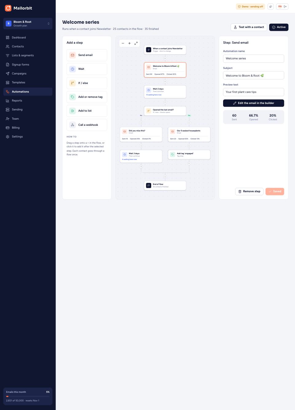 Automation flow page