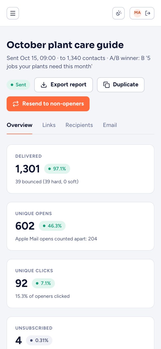 Mailorbit on a phone